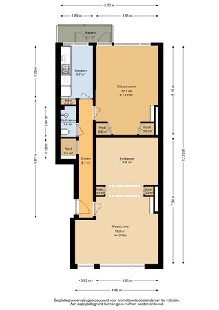 Floorplan - Putselaan 232B, 3073 JN Rotterdam